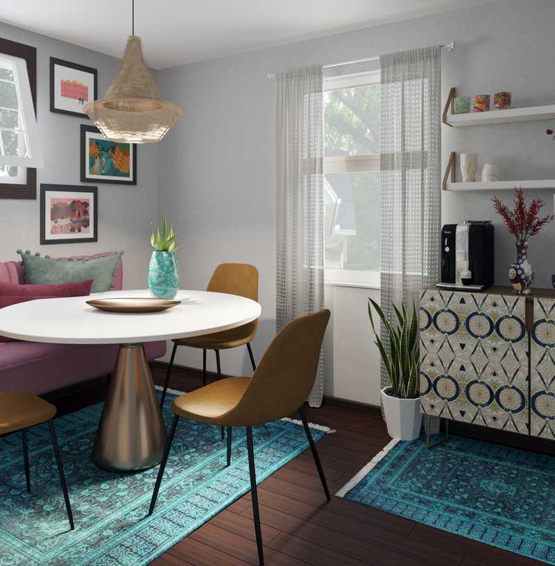 Bohemian, Midcentury Modern Dining Room Design by Havenly Interior Designer Alicia