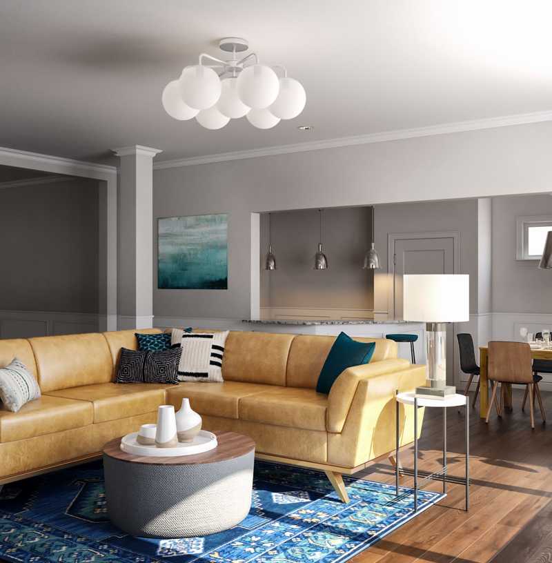 Modern, Bohemian, Global Living Room Design by Havenly Interior Designer Madison