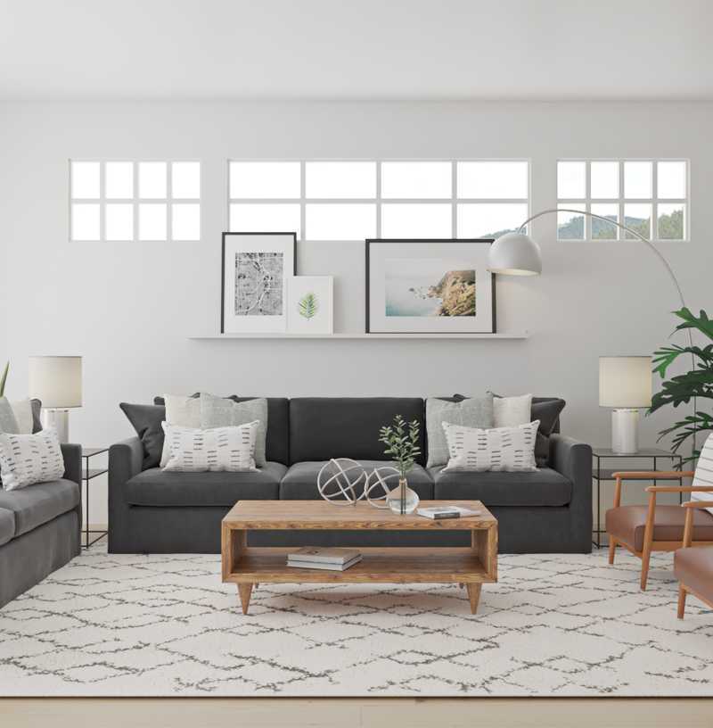 Eclectic, Industrial, Midcentury Modern Living Room Design by Havenly Interior Designer Amy