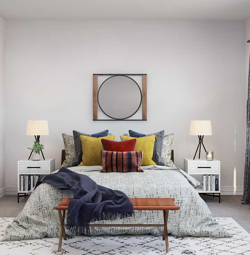 Contemporary, Eclectic, Bohemian Bedroom Design by Havenly Interior Designer Ariel