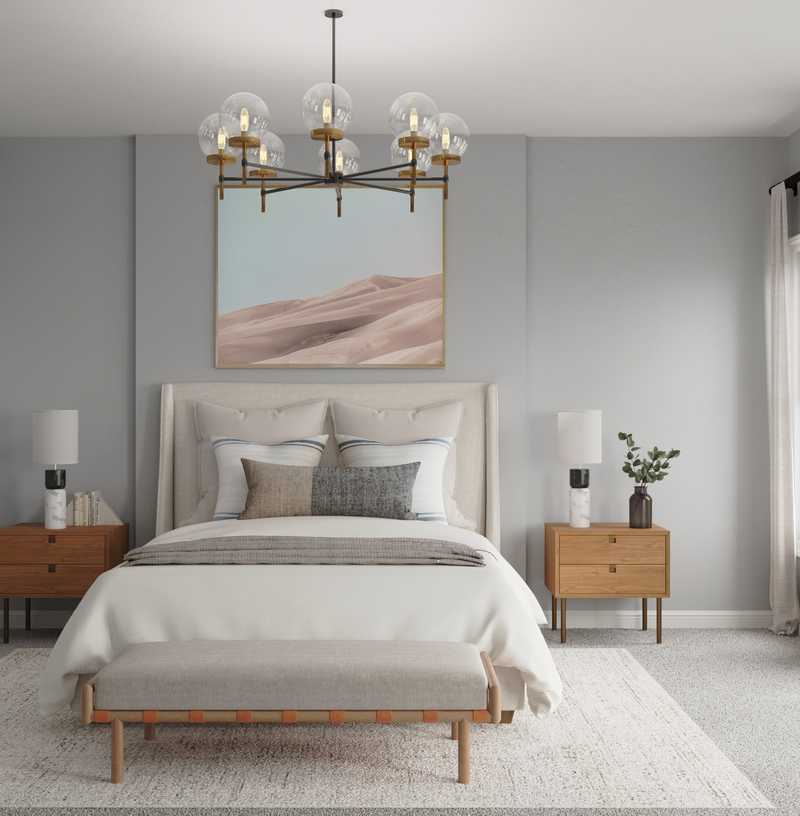 Bohemian, Midcentury Modern Bedroom Design by Havenly Interior Designer Ella