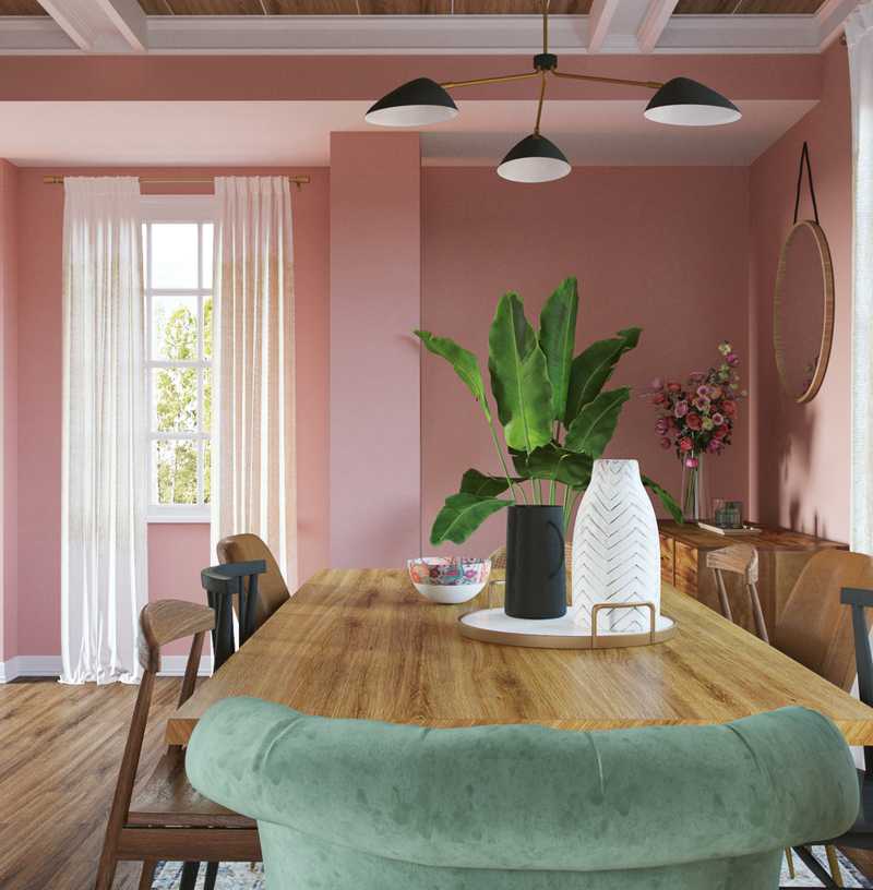 Bohemian, Global, Midcentury Modern Dining Room Design by Havenly Interior Designer Alexandra