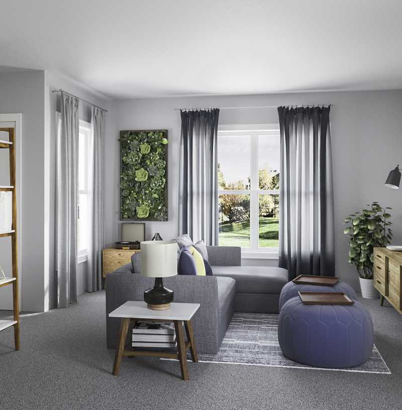Bohemian, Midcentury Modern Living Room Design by Havenly Interior Designer Shaina