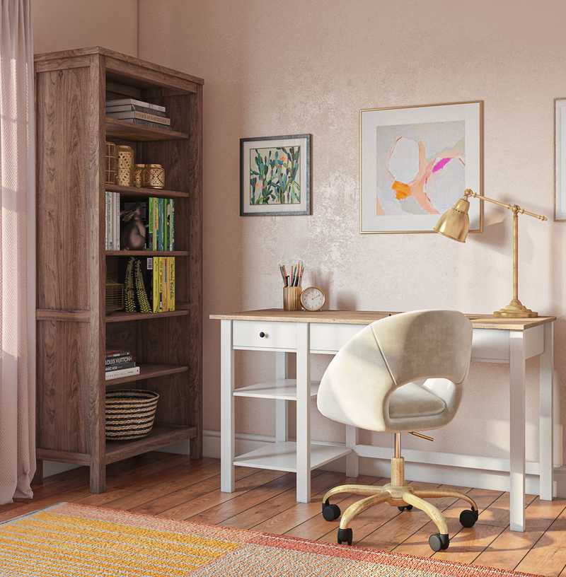 Eclectic, Bohemian Office Design by Havenly Interior Designer Samantha