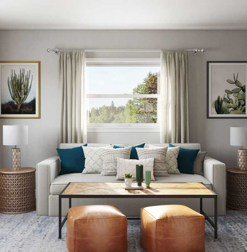 Bohemian Living Room Design by Havenly Interior Designer Haley