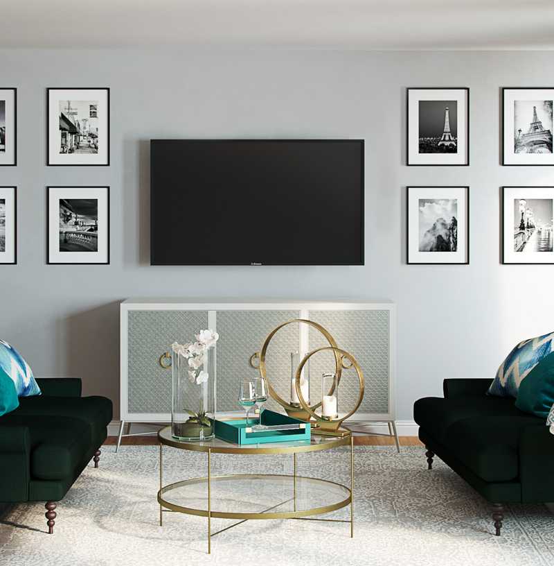 Contemporary, Classic, Glam Living Room Design by Havenly Interior Designer Amy