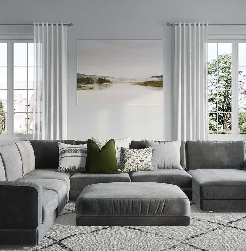 Modern, Classic, Farmhouse Living Room Design by Havenly Interior Designer Tracie
