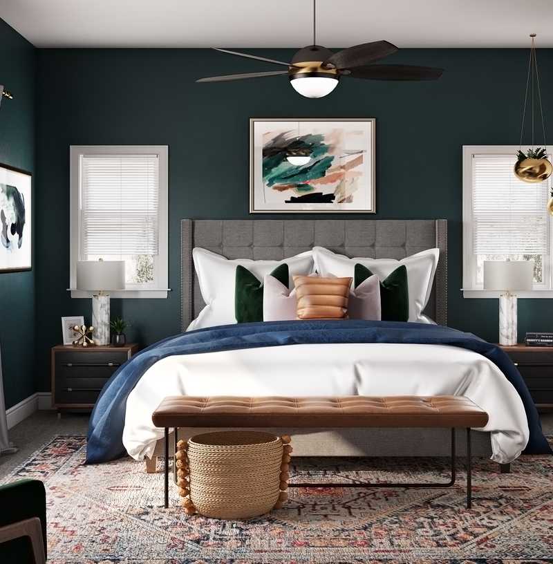 Modern, Bohemian, Midcentury Modern Bedroom Design by Havenly Interior Designer Karen