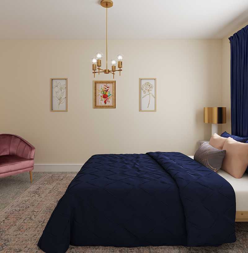 Glam, Minimal Bedroom Design by Havenly Interior Designer Stephanie
