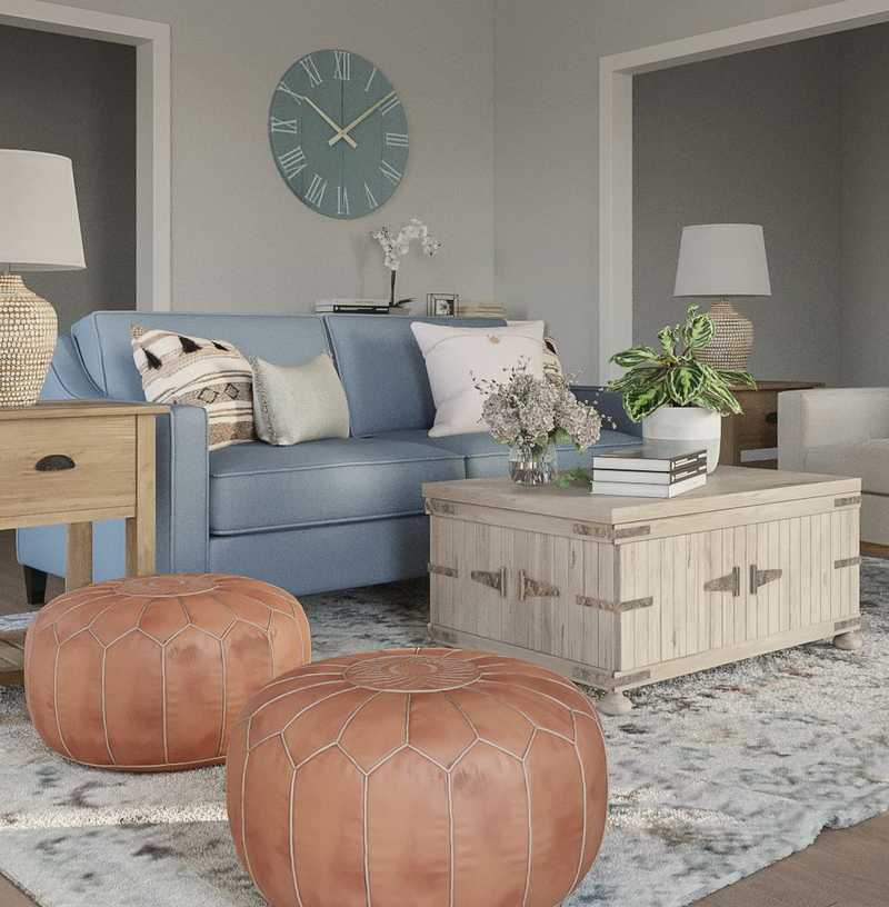 Farmhouse, Transitional Living Room Design by Havenly Interior Designer Carla