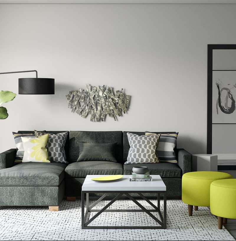 Contemporary, Modern, Industrial Living Room Design by Havenly Interior Designer Amanda