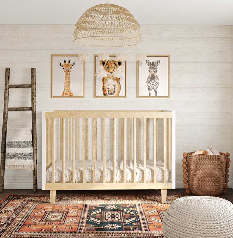 Eclectic, Bohemian, Global, Minimal, Scandinavian Nursery Design by Havenly Interior Designer Kyla