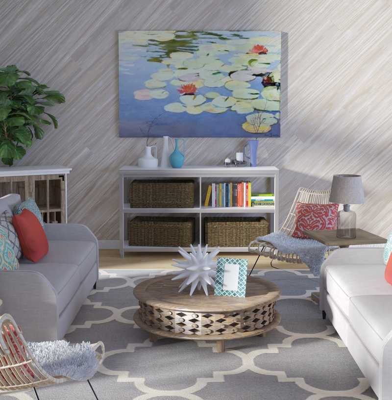 Modern, Coastal, Traditional Living Room Design by Havenly Interior Designer Jill
