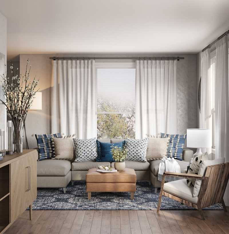Contemporary, Coastal Living Room Design by Havenly Interior Designer Melisa