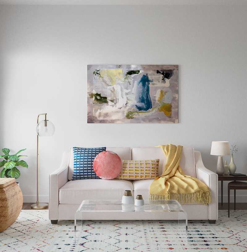 Bohemian, Scandinavian Living Room Design by Havenly Interior Designer Deeksha