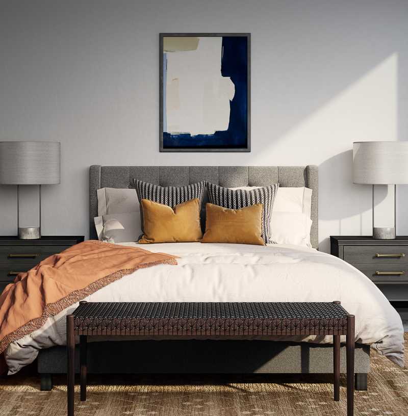 Bohemian, Midcentury Modern Bedroom Design by Havenly Interior Designer Isabella