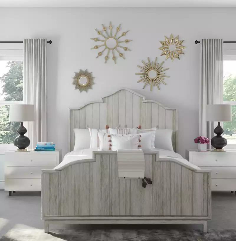 Contemporary, Glam, Midcentury Modern Bedroom Design by Havenly Interior Designer Kacie