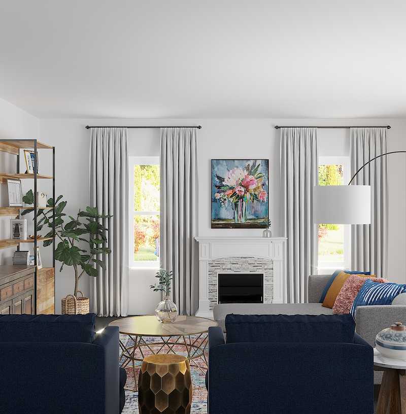 Classic, Eclectic, Bohemian Living Room Design by Havenly Interior Designer Amanda