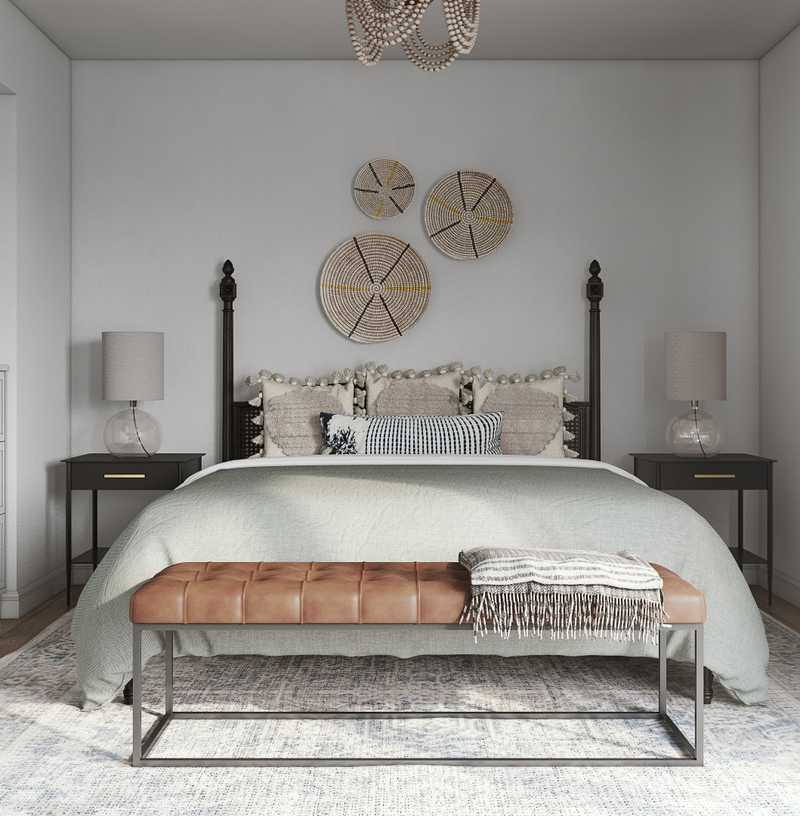Eclectic, Bohemian, Midcentury Modern Bedroom Design by Havenly Interior Designer Michela