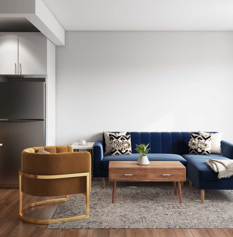 Bohemian, Midcentury Modern, Scandinavian Living Room Design by Havenly Interior Designer Kristina