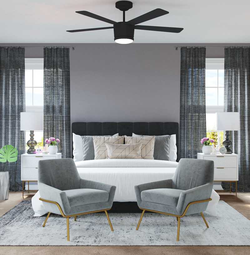 Contemporary, Modern, Glam Bedroom Design by Havenly Interior Designer Alicia