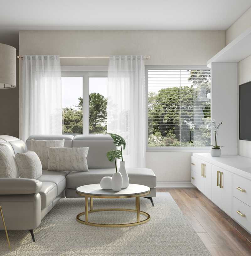 Modern, Glam, Midcentury Modern Living Room Design by Havenly Interior Designer Denise
