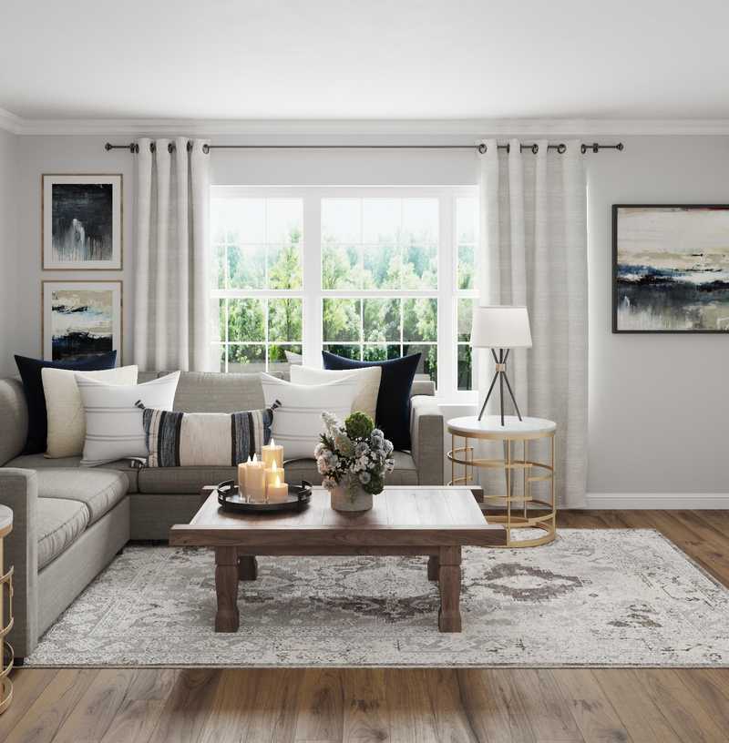 Farmhouse Living Room Design by Havenly Interior Designer Kamila