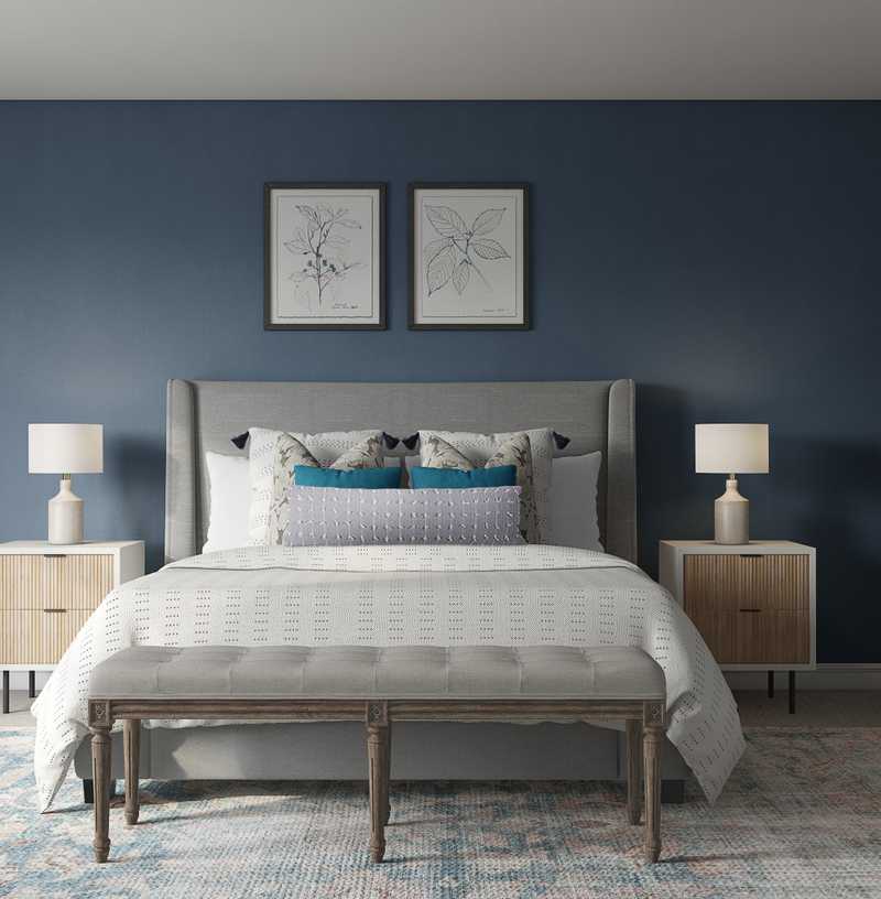 Contemporary, Eclectic Bedroom Design by Havenly Interior Designer Caroline