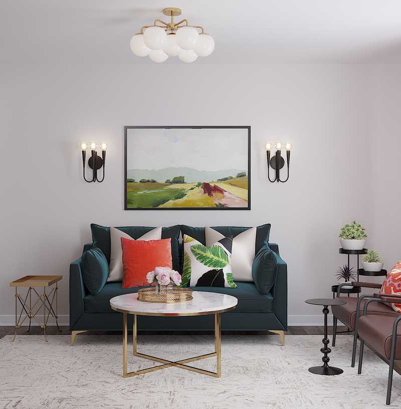 Contemporary, Glam Living Room Design by Havenly Interior Designer Erin