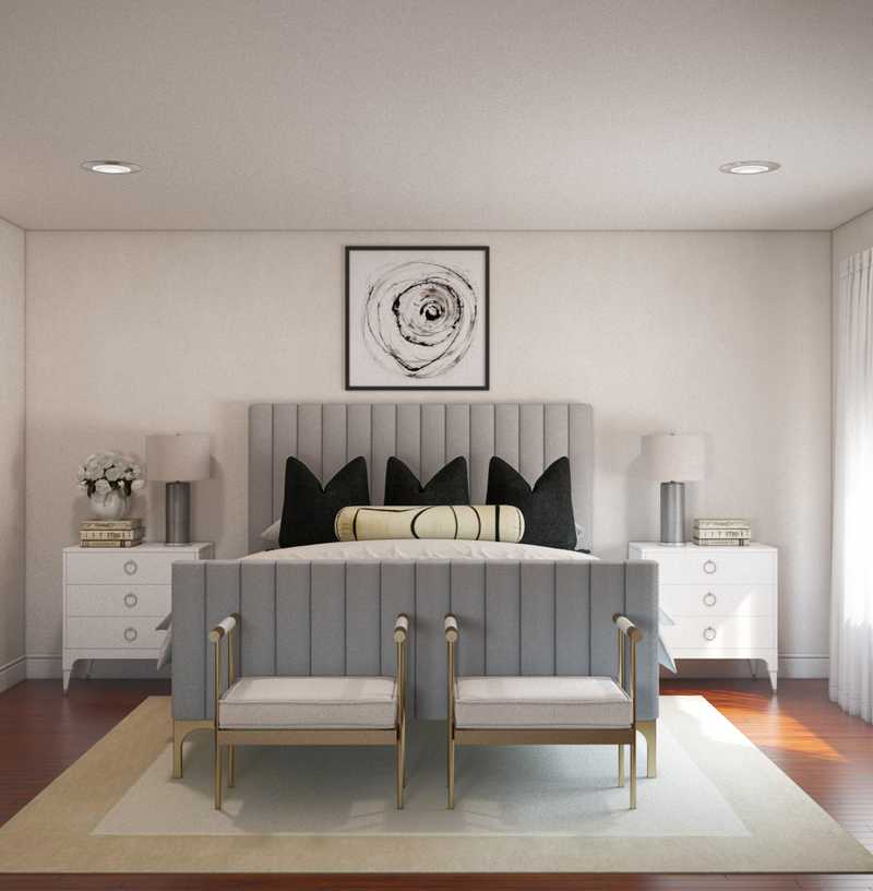 Contemporary, Glam Bedroom Design by Havenly Interior Designer Linlee