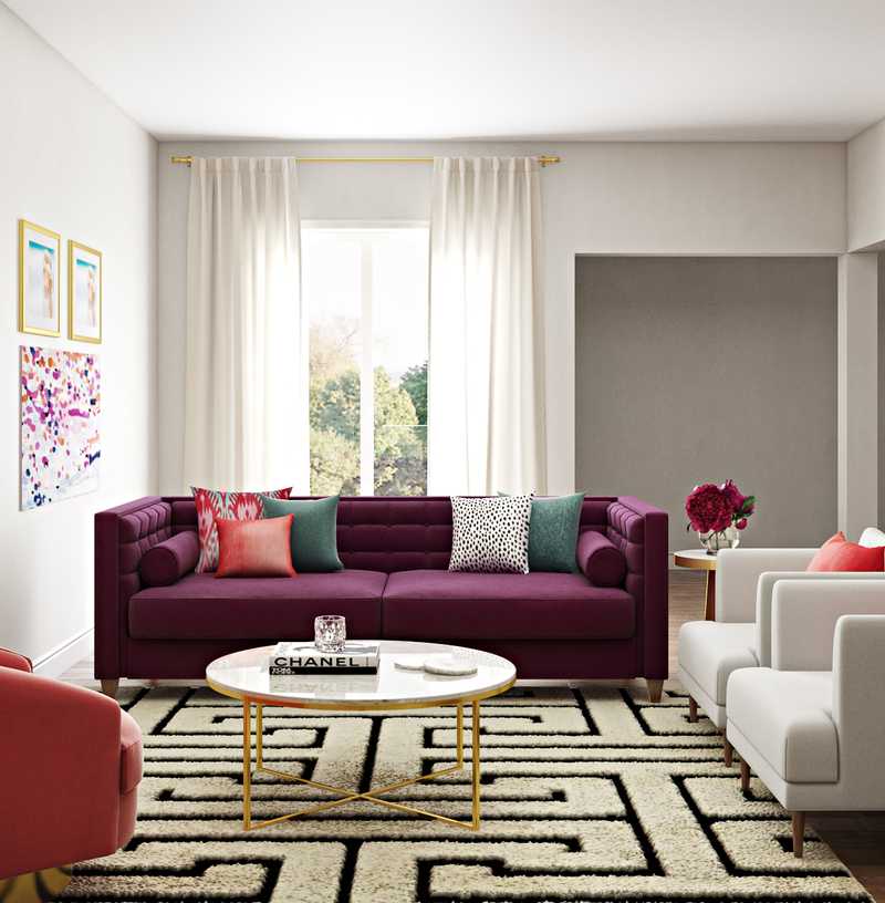 Contemporary, Modern, Eclectic Living Room Design by Havenly Interior Designer Lisa