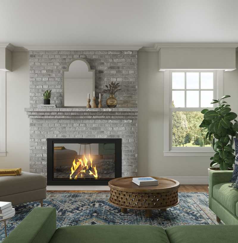 Modern, Bohemian, Vintage, Global Living Room Design by Havenly Interior Designer Erin
