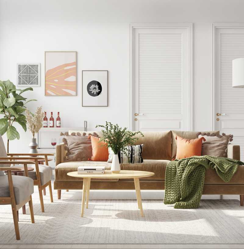 Bohemian Living Room Design by Havenly Interior Designer Megan