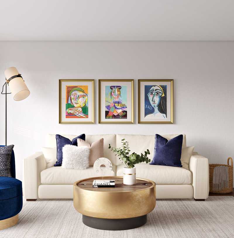 Modern, Eclectic Living Room Design by Havenly Interior Designer Karen