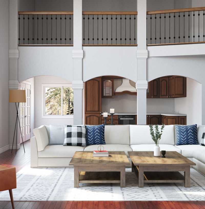 Farmhouse, Rustic Living Room Design by Havenly Interior Designer Meghan