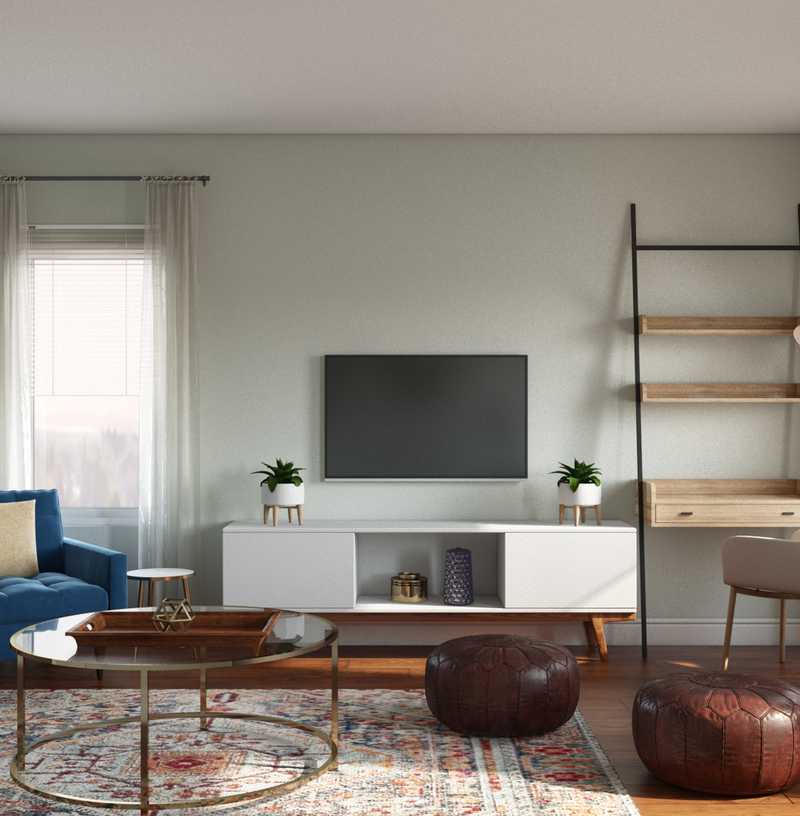 Bohemian Living Room Design by Havenly Interior Designer Allison