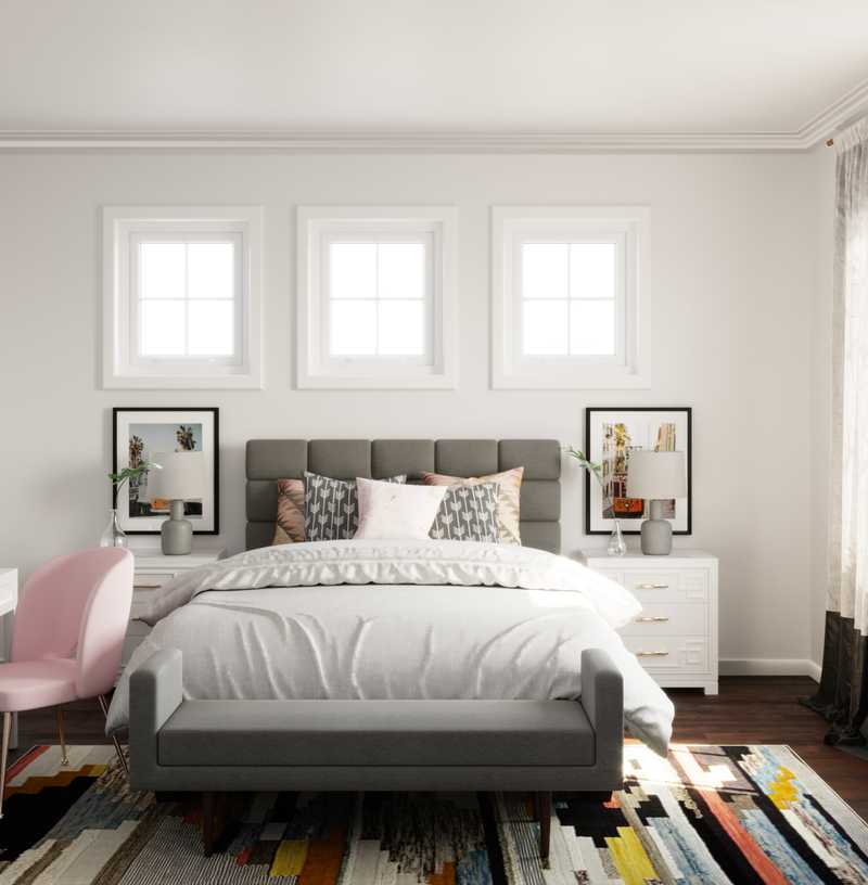 Modern, Glam, Preppy Bedroom Design by Havenly Interior Designer Emerie