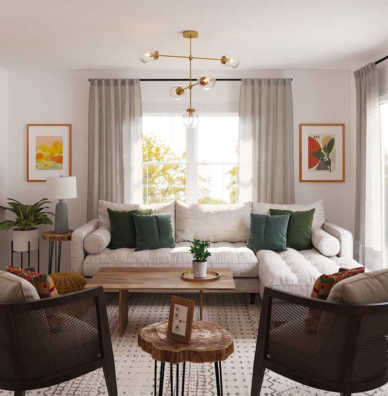 Contemporary, Modern, Midcentury Modern Living Room Design by Havenly Interior Designer Sofia
