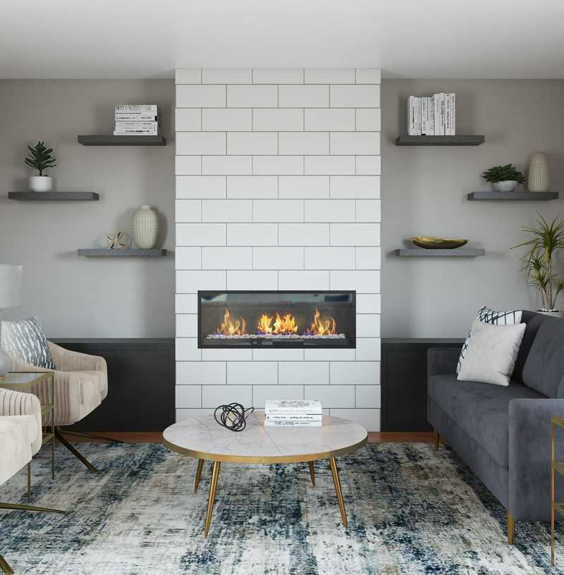 Modern, Glam Living Room Design by Havenly Interior Designer Allison