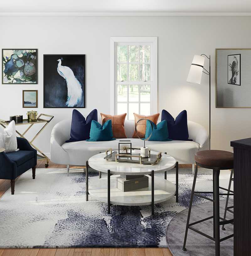 Contemporary, Modern Living Room Design by Havenly Interior Designer Karen
