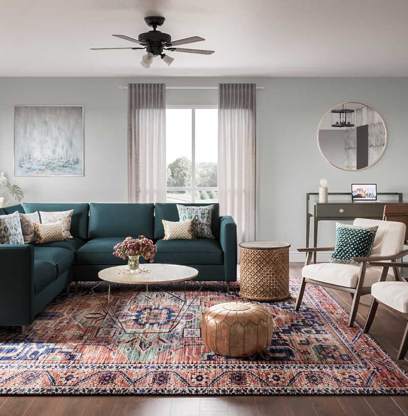 Contemporary, Classic, Eclectic, Glam, Vintage Living Room Design by Havenly Interior Designer Annie