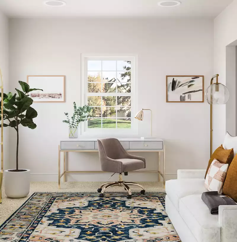 Eclectic, Transitional Office Design by Havenly Interior Designer Brianna