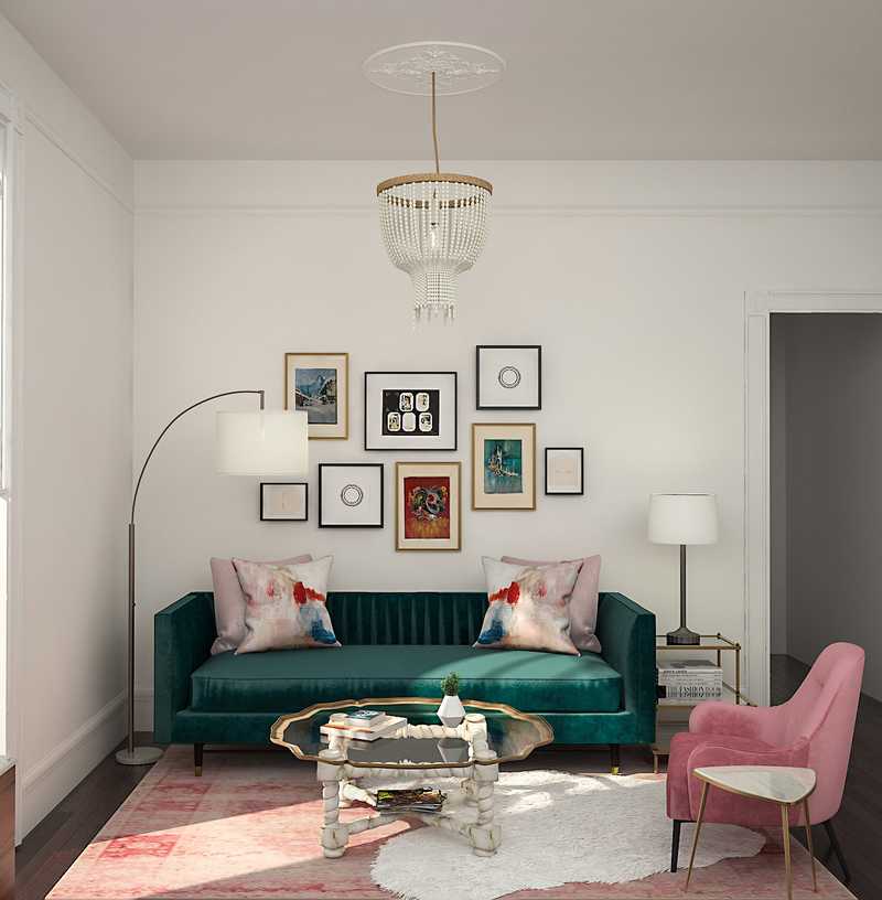 Classic, Glam Living Room Design by Havenly Interior Designer Courtney