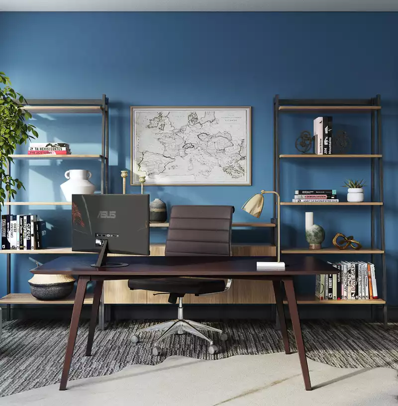 Contemporary, Modern, Eclectic Office Design by Havenly Interior Designer Emily