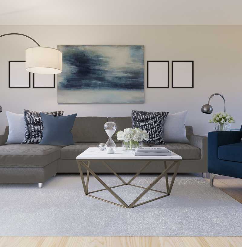 Contemporary, Modern Living Room Design by Havenly Interior Designer Kelcy