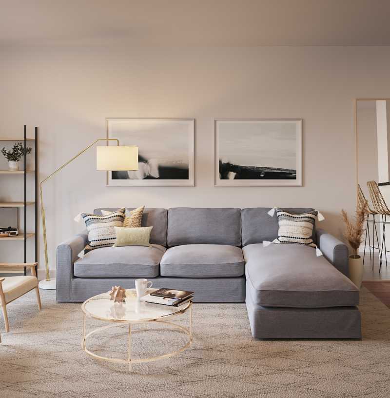 Modern, Bohemian, Glam Living Room Design by Havenly Interior Designer Tasha