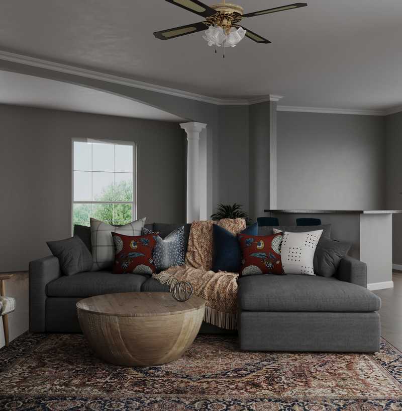 Classic, Bohemian, Coastal, Traditional, Farmhouse Living Room Design by Havenly Interior Designer Elyse
