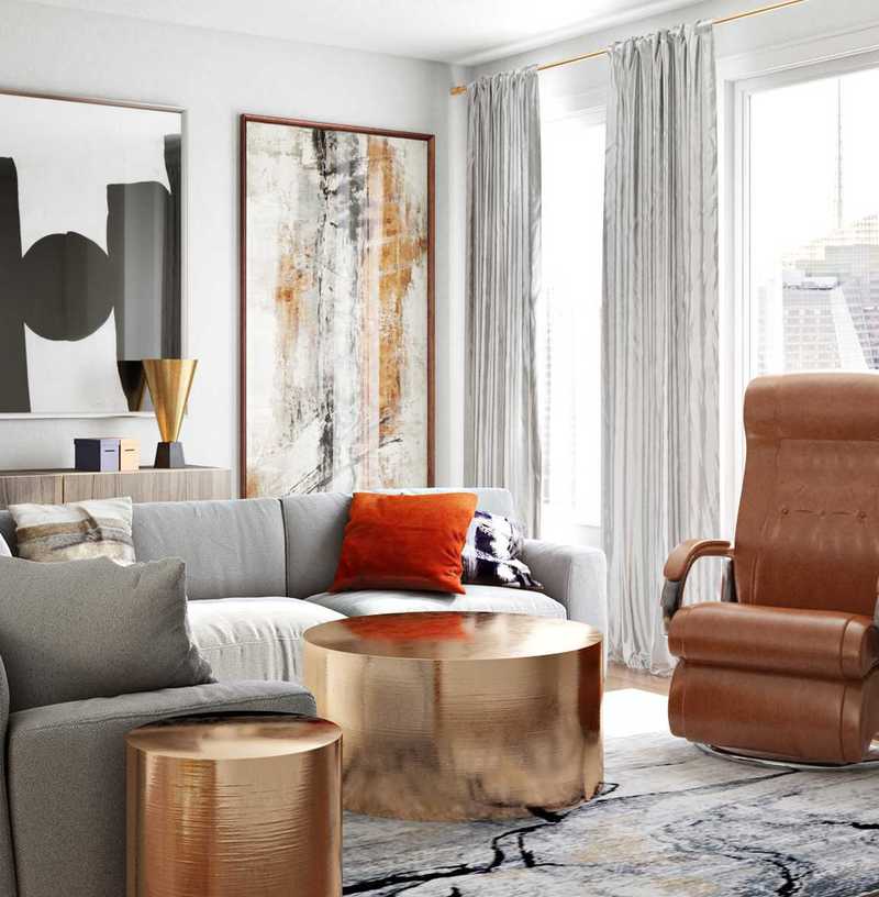 Contemporary, Glam, Minimal Living Room Design by Havenly Interior Designer Samantha