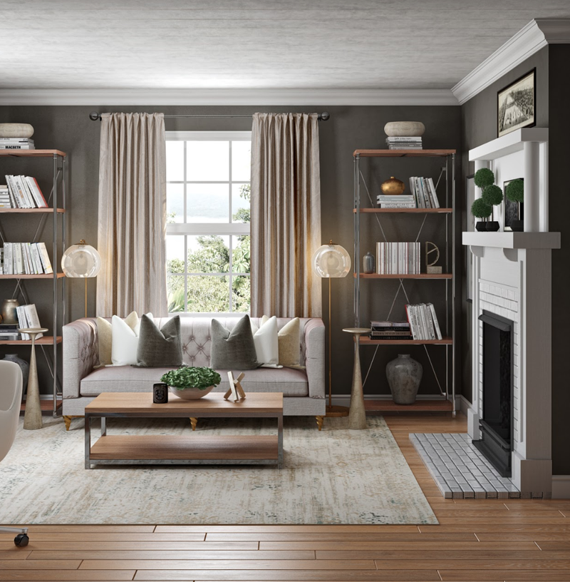 Farmhouse Living Room Design by Havenly Interior Designer Levi