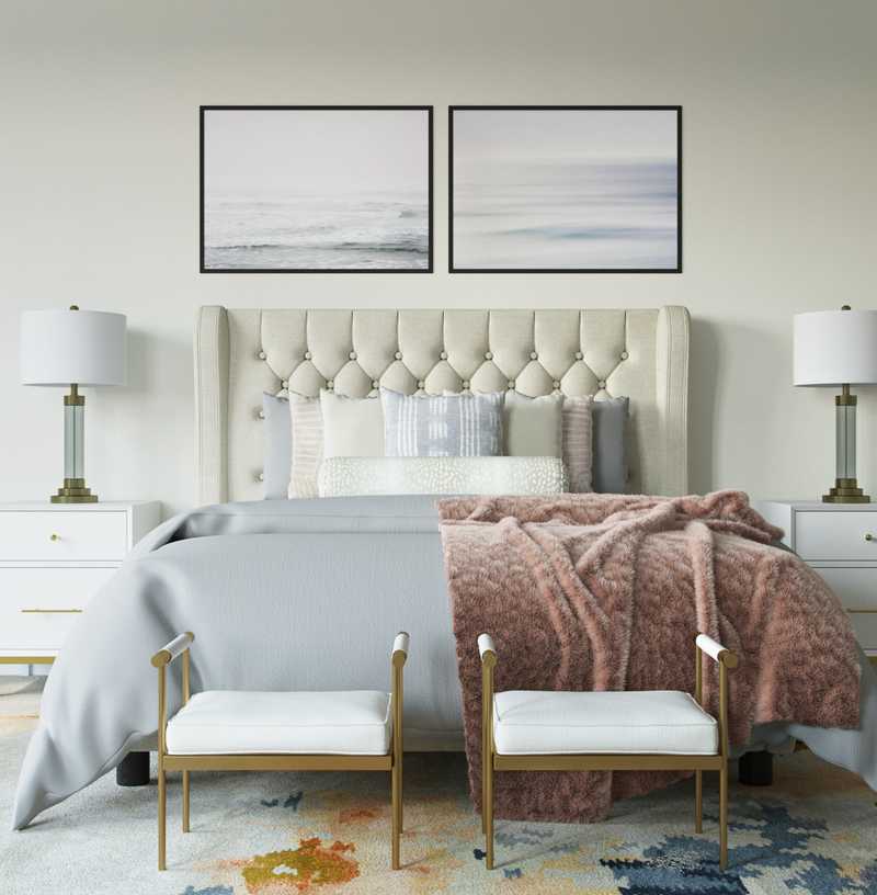 Contemporary, Coastal, Glam Bedroom Design by Havenly Interior Designer Erin